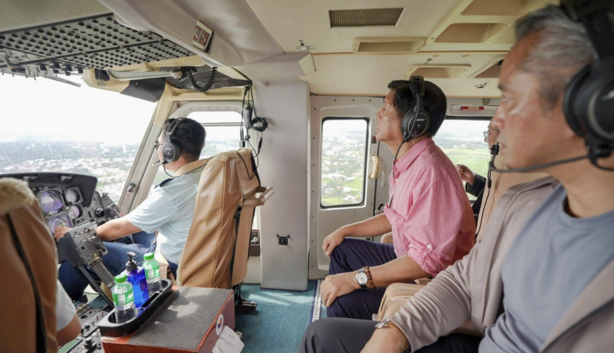 A presidential helicopter is being used to deliver essential relief supplies to communities battered by Severe Tropical Storm Kristine